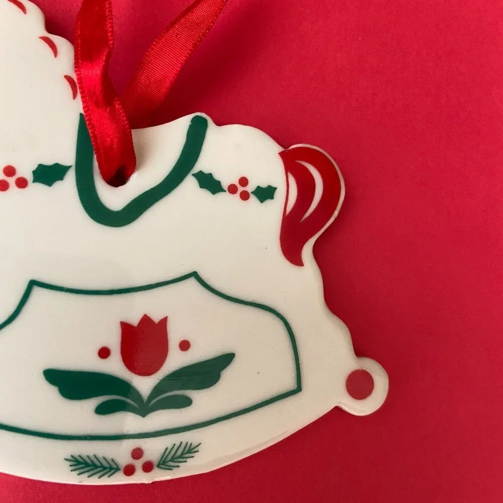 Vintage Christmas Ceramic Ornament Horse